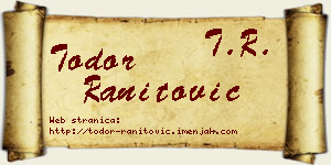 Todor Ranitović vizit kartica